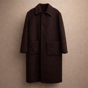 ZARA Brown Wool-Blend Overcoat – Classic Tailored Fit (XL)